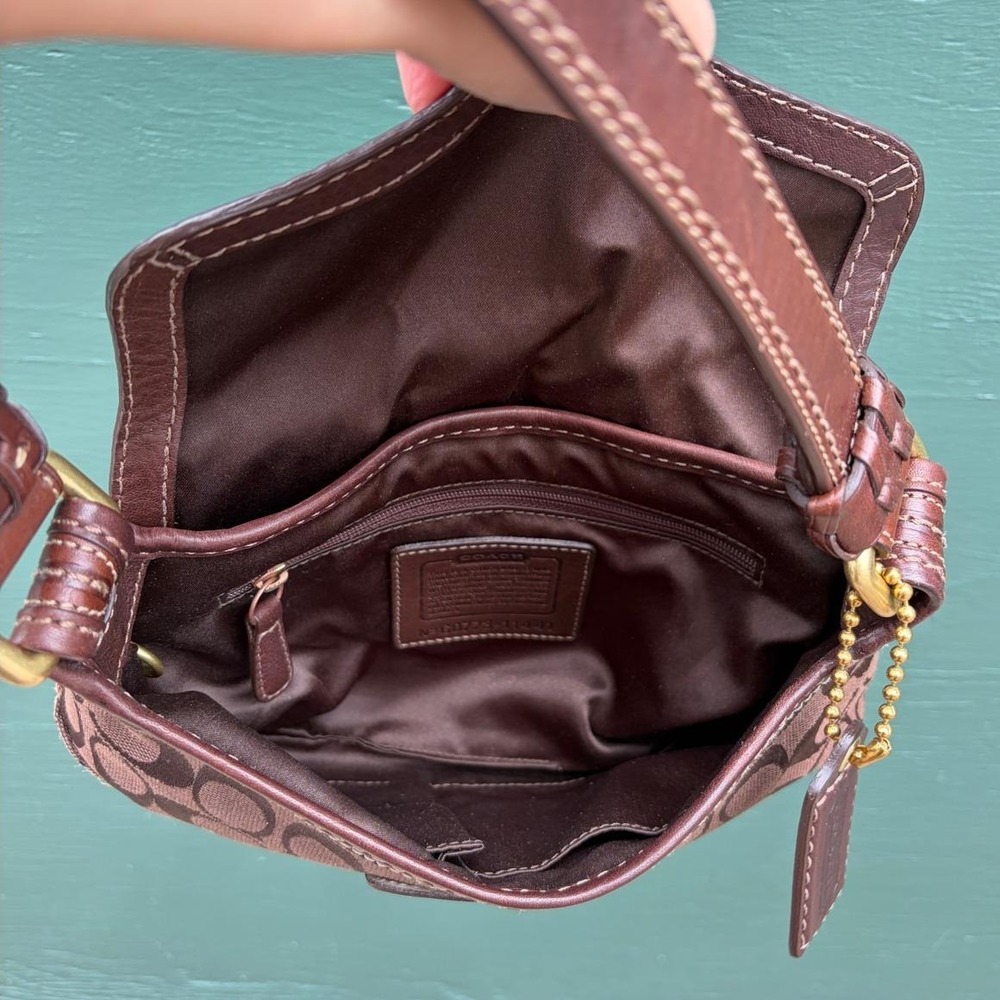 Vintage Y2K Coach Bleecker Soho Signature Flap Shoulder Bag Style 11441 Brown - Picture 5 of 10